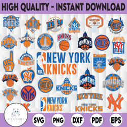 31 files nba logo new york knicks national basketball svg, nba teams logo bundle svg, basketball svg, nba sports svg