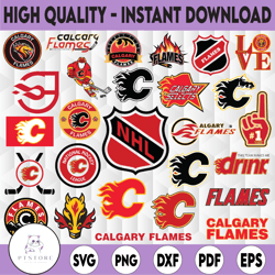 27 files calgary flames bundle svg, nhl teams logo bundle, nhl svg, nhl sports svg