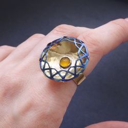 Handmade Ring with chalcedony