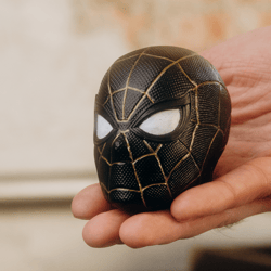 SPIDER-MAN Mask (Black and Gold). Spider-Man Toy. Spider-Manmini helmet