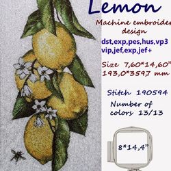 Lemon photo stitch Machine Embroidery Design