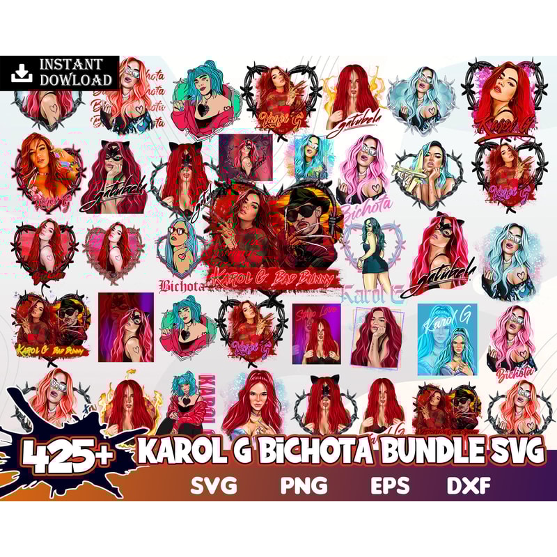 450 Karol G Svg, Karol G Sublimation, La Bichota png, Bichota Sublimati.jpg
