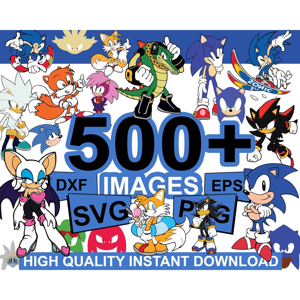 500 Sonic Svg Bundle, Svg Cricut, Svg Bundle, Sonic Svg, Png, Exp, Dxf files, Cartoon Svg, Cut Files, Svg For Kids.jpg