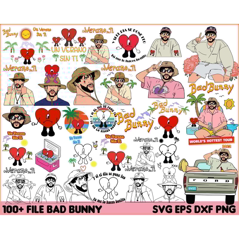 Bad bunny 100 svg, bad bunny png, bad bunny svg cricut, bad bunny clipart, yhlqmdlg svg, bad bunny files.jpg