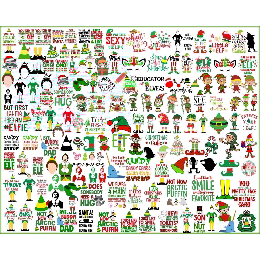 Buddy The Elf SVG Bundle, Christmas Buddy The Elf SVG png dxf, Buddy The Elf cutfile, Buddy The Elf clipart.jpg
