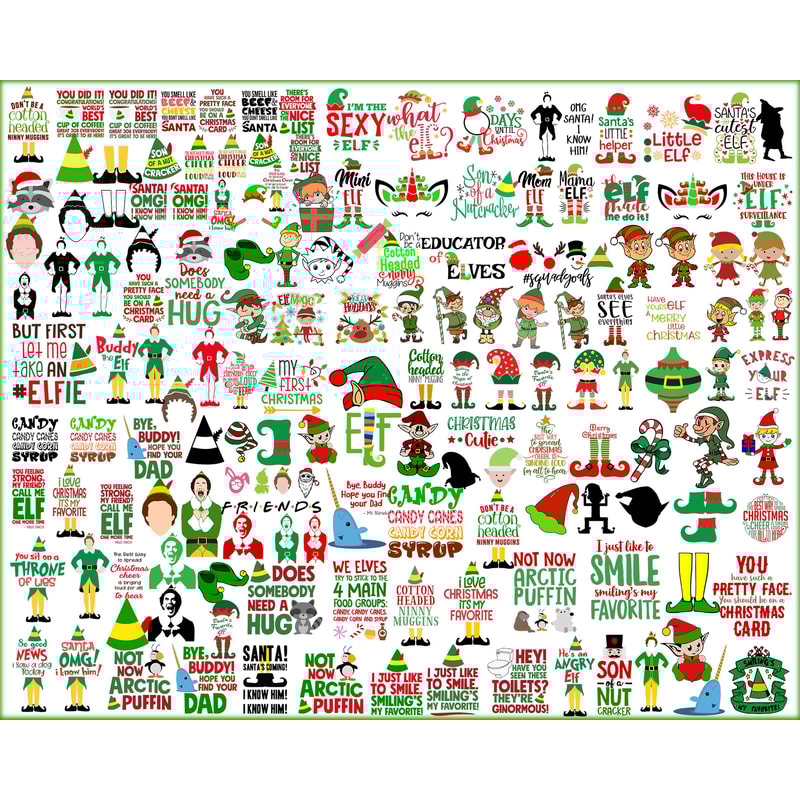 Buddy The Elf SVG Bundle, Christmas Buddy The Elf SVG png dxf, Buddy The Elf cutfile, Buddy The Elf clipart.jpg