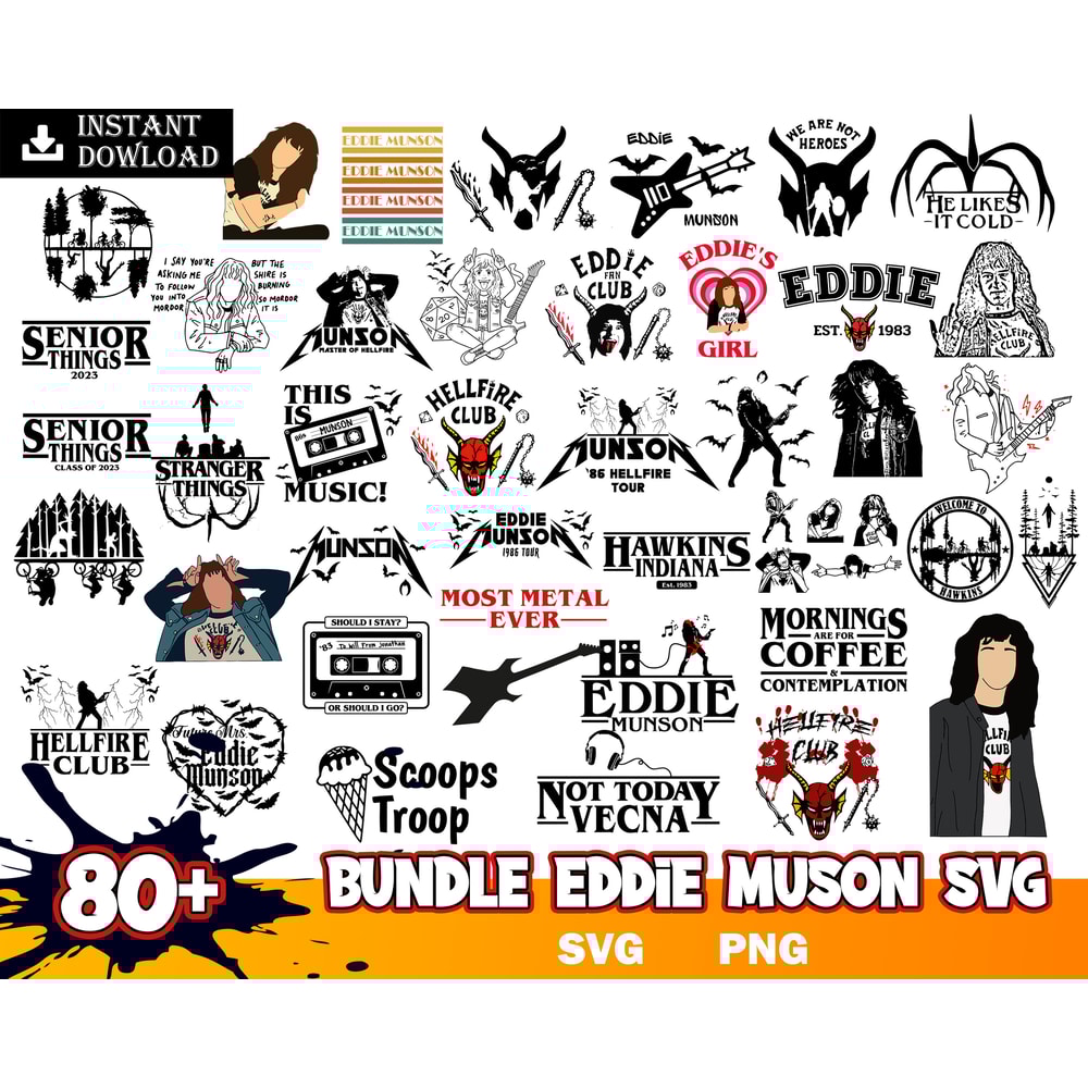 Bundle Eddie Muson characters, Stranger Things Svg, Cricut Svg, Engraving File, Instant Download.jpg