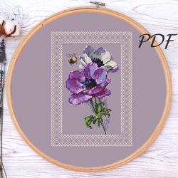Embroidery file anemone - embroidery file template design for embroidery pdf