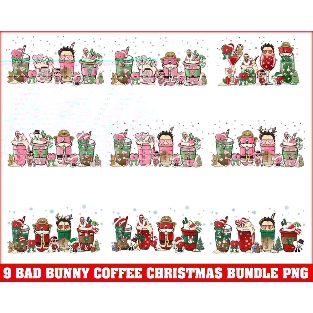Christmas PNG, Bad Bunny Coffee Cups Png, Bad Bunny Christmas Png, Un Verano Sin Ti Bad Bunny PNG, Bad Bunny Digital File Downlo.jpg