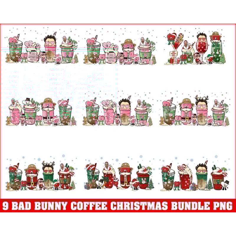 Christmas PNG, Bad Bunny Coffee Cups Png, Bad Bunny Christmas Png, Un Verano Sin Ti Bad Bunny PNG, Bad Bunny Digital File Downlo.jpg