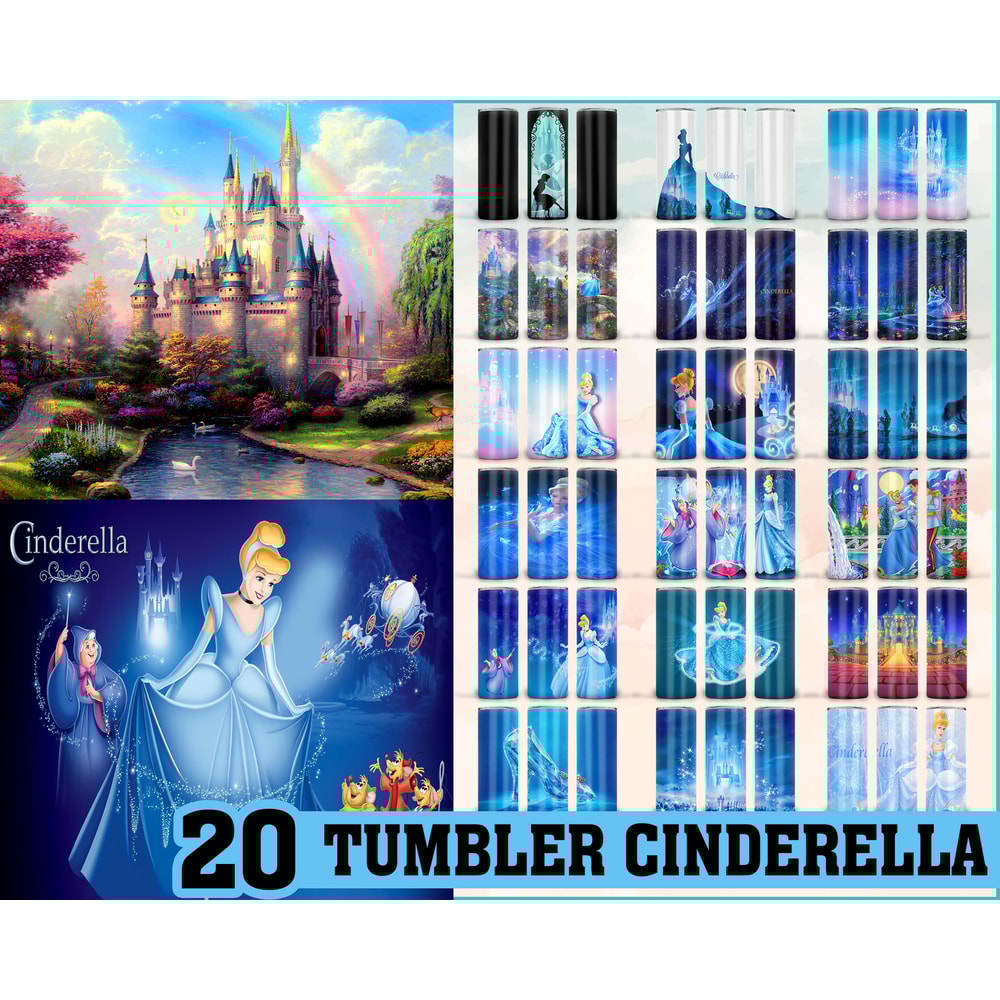 Cinderella Tumbler, Cinderella PNG, Tumbler design, Digital download.jpg