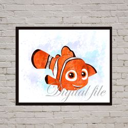 Finding Nemo Disney Art Print Digital Files decor nursery room watercolor