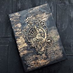 Grungy junk journal for sale Steampunk journal for here Mystic guest book Travel unique notebook grunge dark
