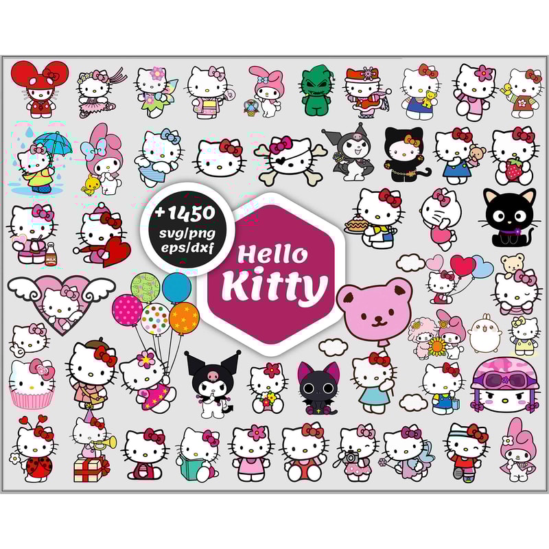 hello kitty svg, Kawaii kitty bundle, Animal Svg, Cat Svg, Dxf Eps Png.jpg