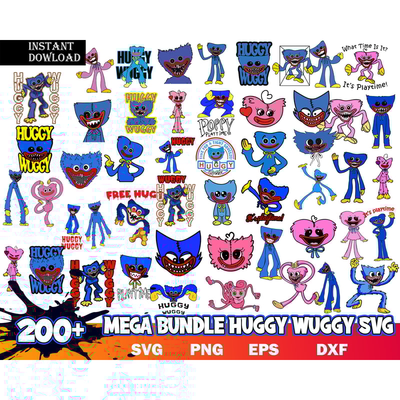 Huggy Wuggy Svg, Kissy Missy Svg, Poppy Playtime Svg, Characters SVG, Cut files for Cricut.jpg