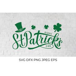 happy st. patricks day hand lettered svg