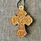 Wooden cross made of boxwood, No. 31, leaf-shaped, with a crucifix, height 5 cm