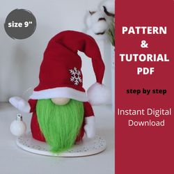 Christmas gnome pattern and Tutorial Toy pattern Soft toy pattern Handmade toy patter