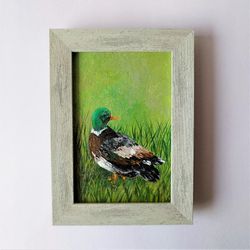 Bird painting for sale, Small wall decor, Impressionist bird painting, Impasto painting