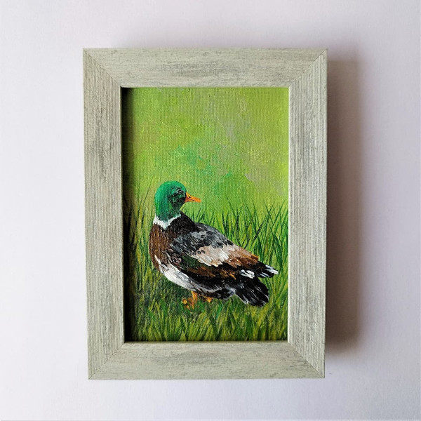 Acrylic-painting-on-canvas-board-drake-bird-in-a-clearing.jpg