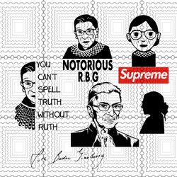 bundle rbg quotes, you can't spell truth without ruth svg, ruth bader ginsburg svg, ruth bader ginsburg silhouette svg