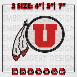 Utah Utes Football Team Embroidery file, NCAAF teams Embroidery, Machine Embroidery Patter Instant Download