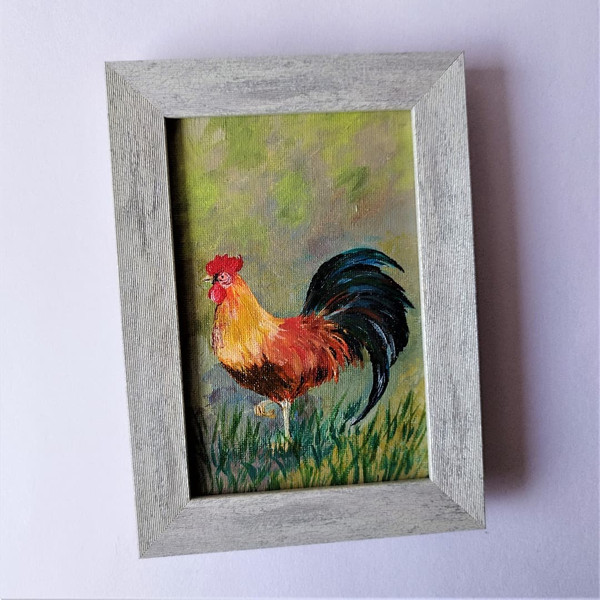 Mini-painting-impasto-farm-bird-rooster-in-the-meadow.jpg