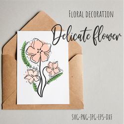 floral decoration svg. delicate flower clipart