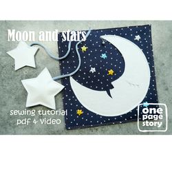 Moon and Stars. Quiet book pattern. PDF tutorial