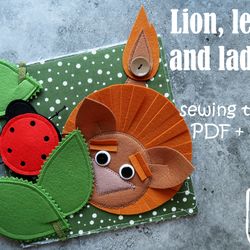 Lion and Ladybug. Quiet book. PDF tutorial video