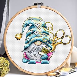 Embroidery gnome cross stitch pattern, Small cross stitch, Plastic canvas cross stitch, Spring cross stitch, Cross stitch baby, Digital PDF