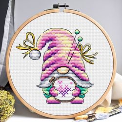 Embroidery gnome cross stitch pattern, Small cross stitch, Plastic canvas cross stitch, Spring cross stitch, Cross stitch baby, Digital PDF