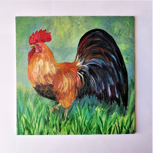Orange-rooster-painting-impasto-on-canvas-board-wall-art.jpg