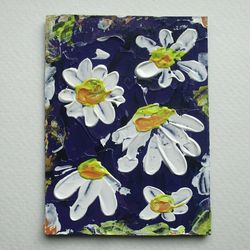 Daisy Abstract Flowers Original ACEO Art OOAK Floral Artwork Miniature Collectible