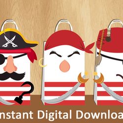 pirate favor bags for baby shower, pirate birthday, pirate party supplies, pirate candy bags, pirate favor bags