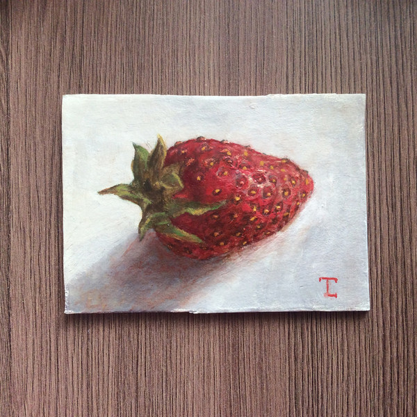 Aceo strawberry oil painting 2.jpg