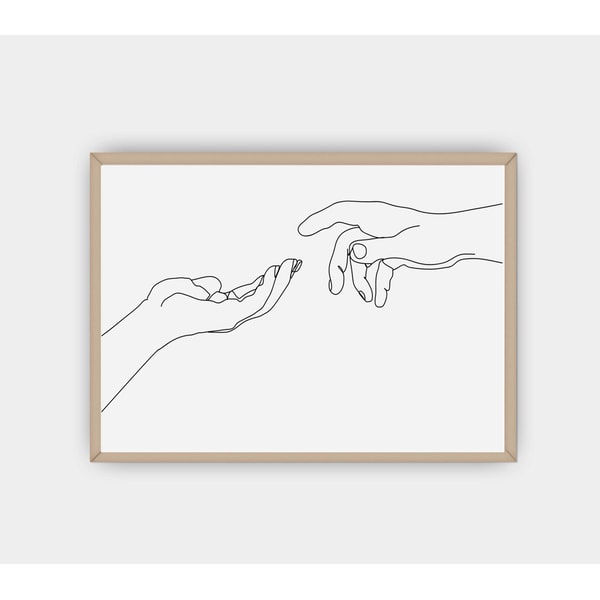 Hands Line Drawing Minimal Line Art Gesture Hands Horizontal | Inspire ...