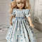 Blue and white and floral stripes ruched smocked dress-3.jpg