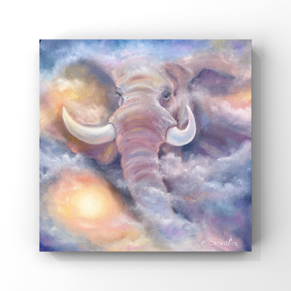 слон в облаках, Дух слона, абстрактный слон elephant Елена Скокова
