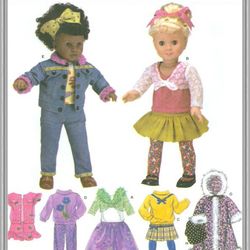 Digital - Vintage Simplicity 3873 Dolls 18" Sewing Pattern - Wardrobe Clothes for Dolls 18" - Vintage 1980s - PDF