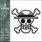 one piece monkey d luffy anime logo machine embroidery design