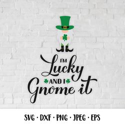 i am lucky and i gnome it. patricks day quote
