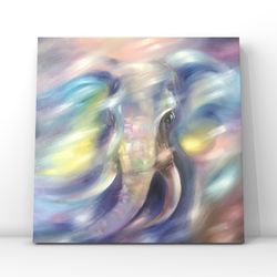 Digital painting "Wind of freedom" Elephant Print Digital Art Oil painting Canvas