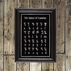The Runes of Honorius. Witchcraft home decor. Witchy art print. 393.