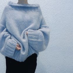 Hand knitted oversize Sweater "Ice"