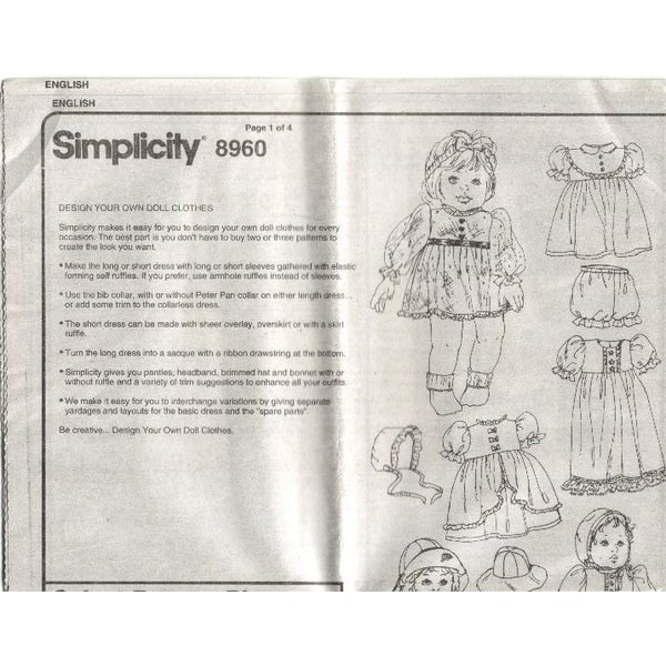 Digital - Vintage Simplicity 8960 Dolls 12