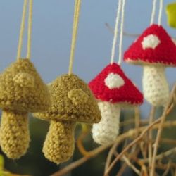 Crochet Patterns Mushroom Ornament