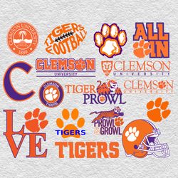 Clemson Tigers NCAA Svg, Clemson Tigers Bundle Svg, Bundle NCAA Footbal Svg, NCAA Football  Svg, Sport Svg, NCAA Svg