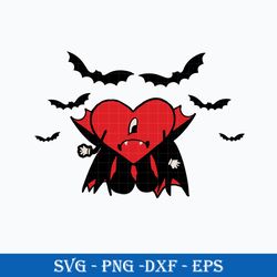 bad bunny sad heart vampire bats halloween svg png dxf eps digital files
