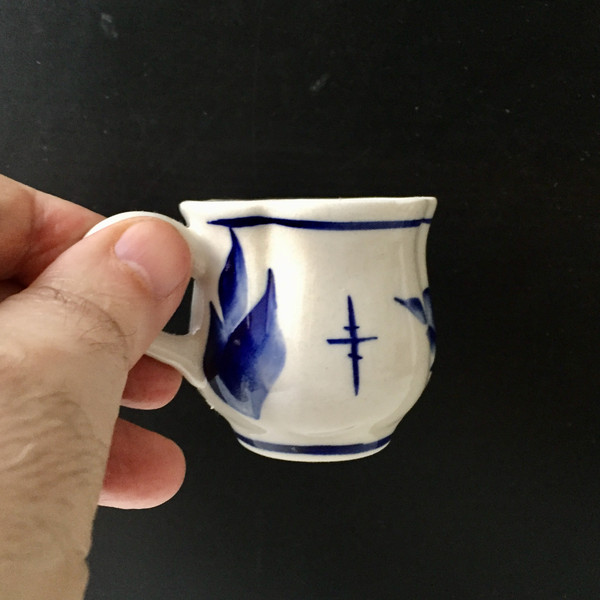 Russian porcelain cup for Holy Water